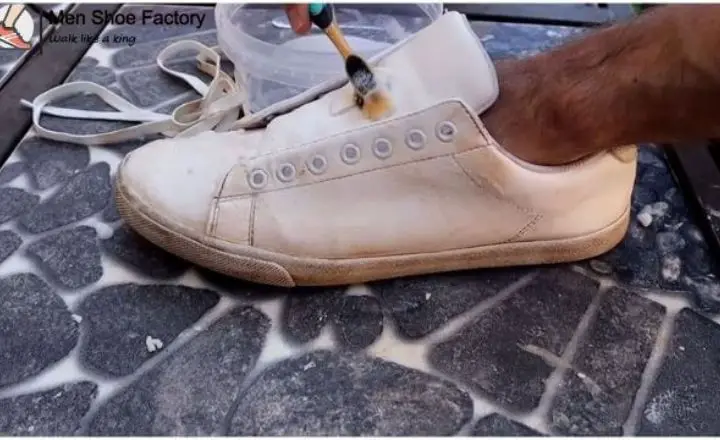 How to clean white shoes that turned yellow